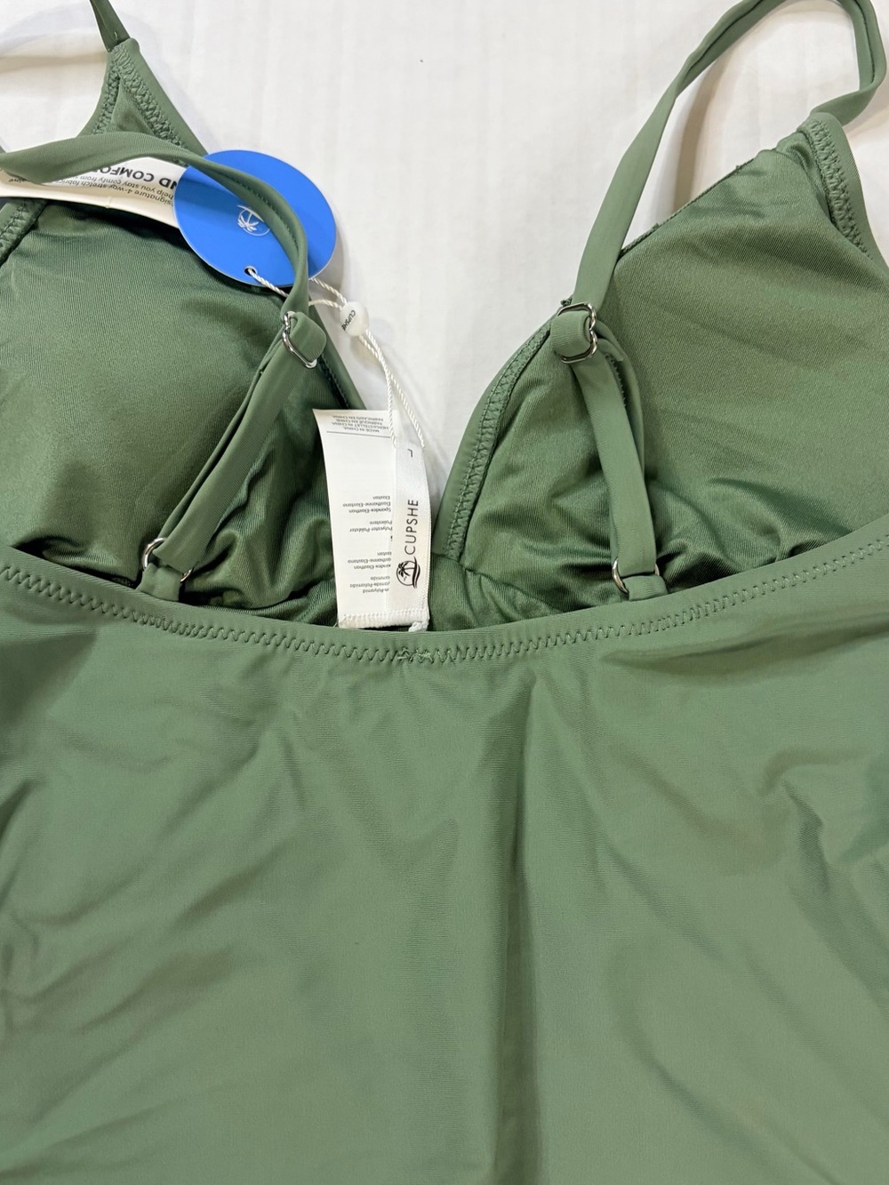 Cupshe Sage Green Ruched One-Piece Swimsuit - Picture 12 of 14